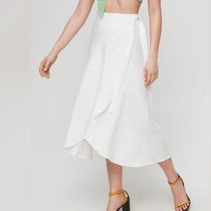 Brand new - Artizia Wilfred ELETA SKIRT (White) Linen Wrap Skirt
